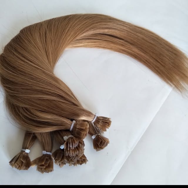 Keratin bond hair strands ready for fitting